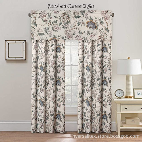 Têxteis para a casa Cortinas com saia floral impressos para janelas